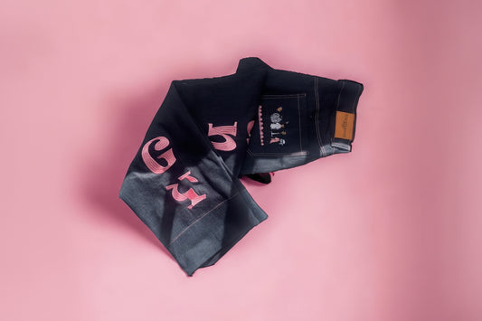 BAGGY UNIT pink logo jeans