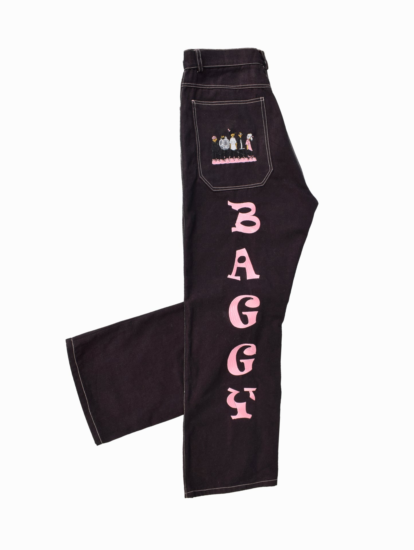 BAGGY UNIT pink logo jeans