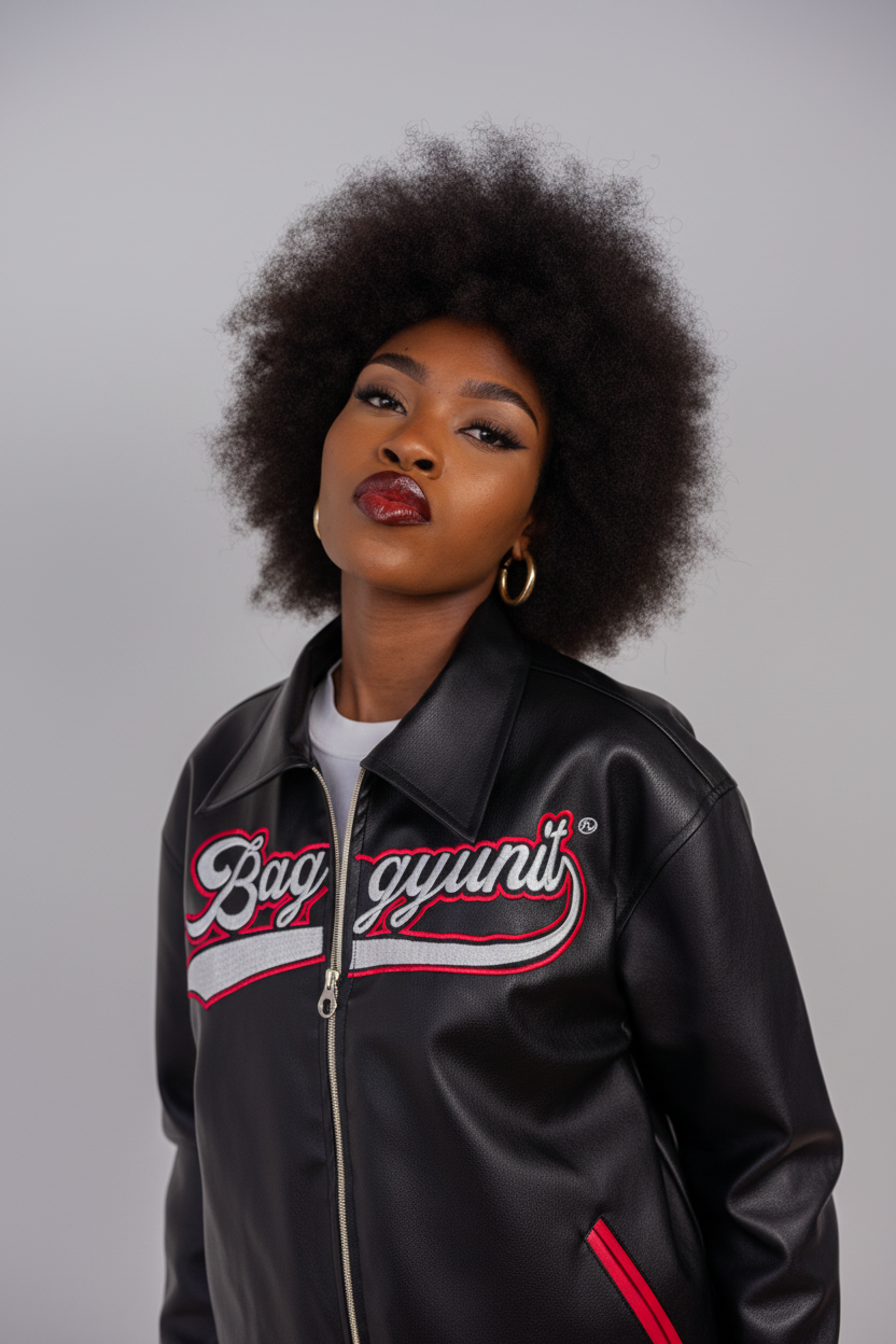 baggy. unit leather jacket