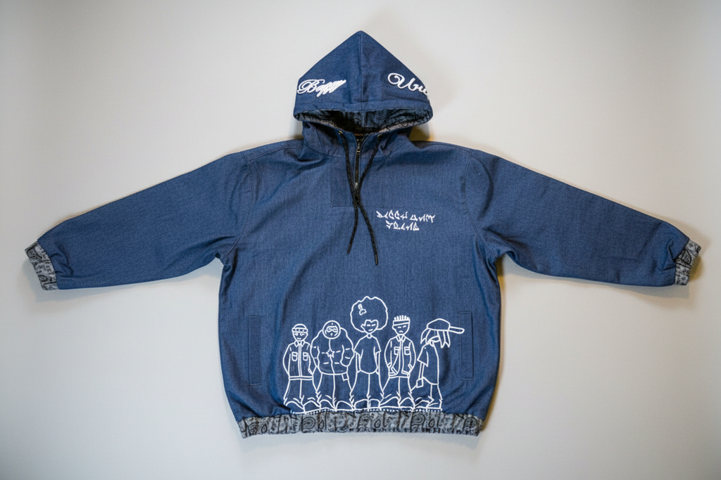 Double sided Denim hoodie