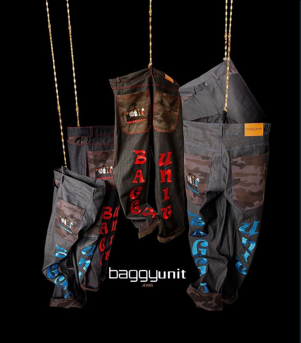 Baggy unit signature jeans[blue/red]